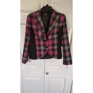 Metrostyle Pink Plaid Blazer Size 4